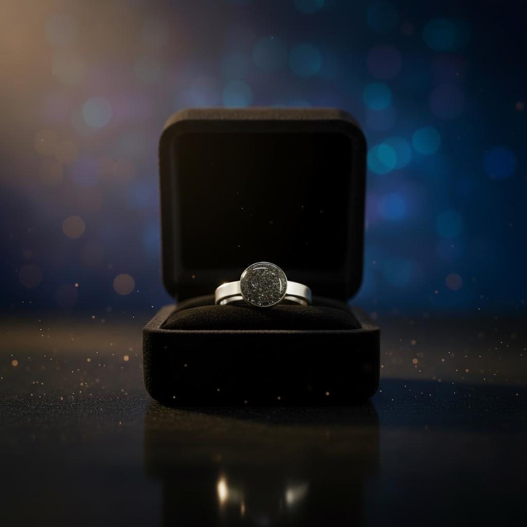 Ring Nemesis 8 – 925 Silber mit Meteoritenstaub, 8 mm – Bild 4