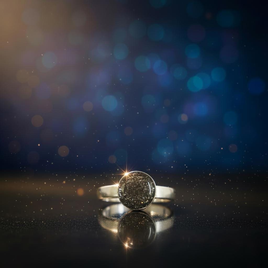 Ring Nemesis 8 – 925 Silber mit Meteoritenstaub, 8 mm – Bild 5