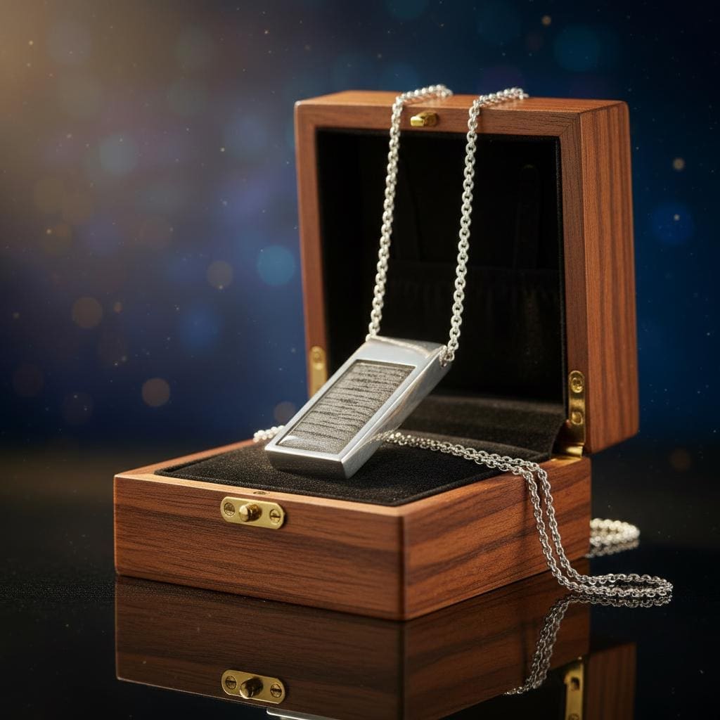 Amulett Monolith L – Rechteckiges Amulett mit Meteoritenstaub, 925 Silber – Bild 6