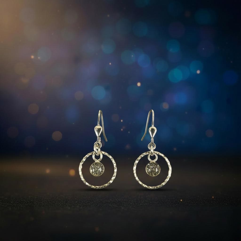 Ohrhänger Aurora S – 4 mm, 925 Silber mit Meteoritenstaub – Bild 2