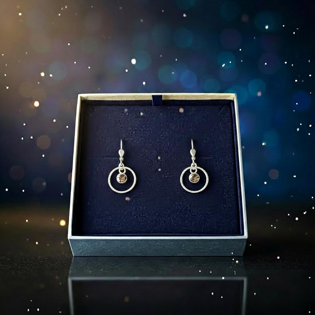 Ohrhänger Aurora S – 4 mm, 925 Silber mit Meteoritenstaub