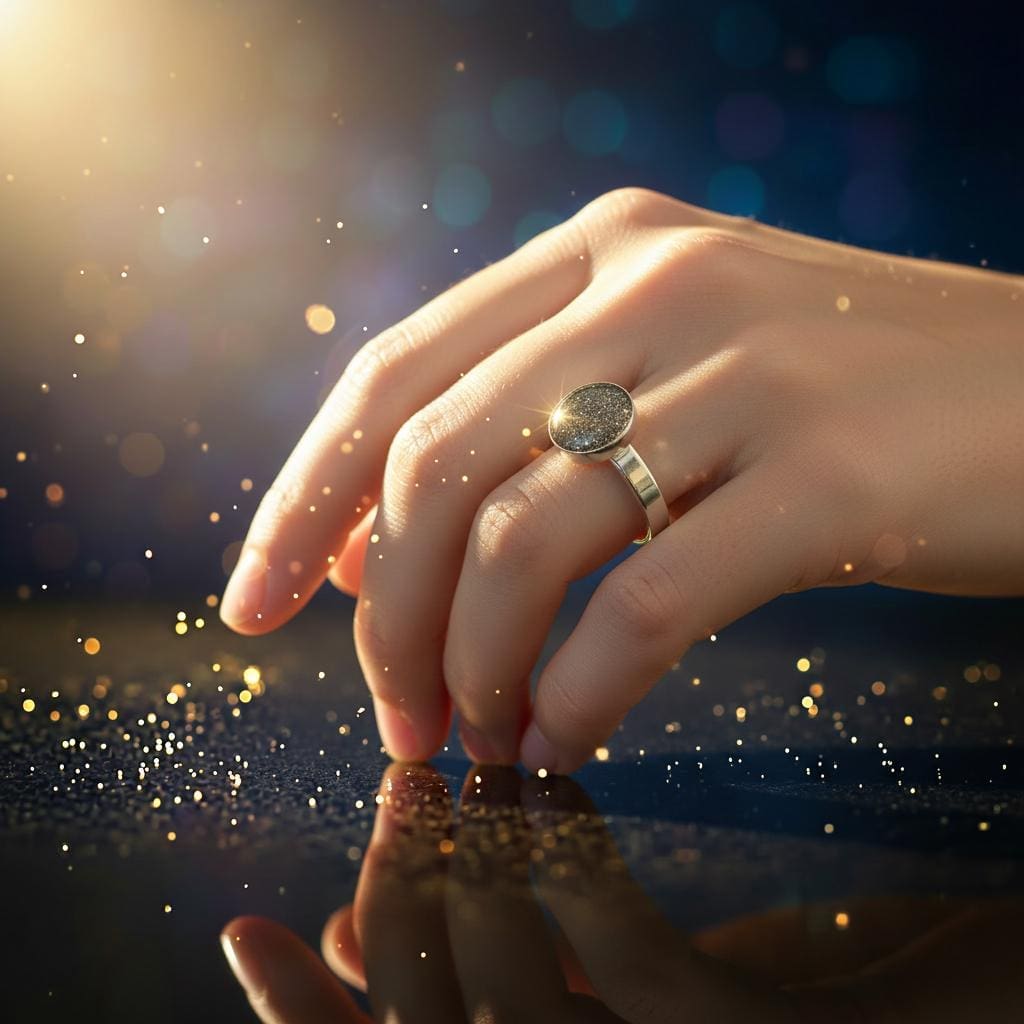Ring Nemesis 8 – 925 Silber mit Meteoritenstaub, 8 mm – Bild 3
