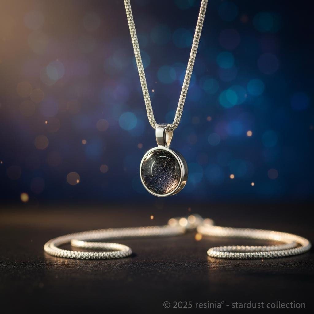 Kallisto – 925 Silber Anhänger mit Meteoritenstaub, rund 12 mm – Bild 2