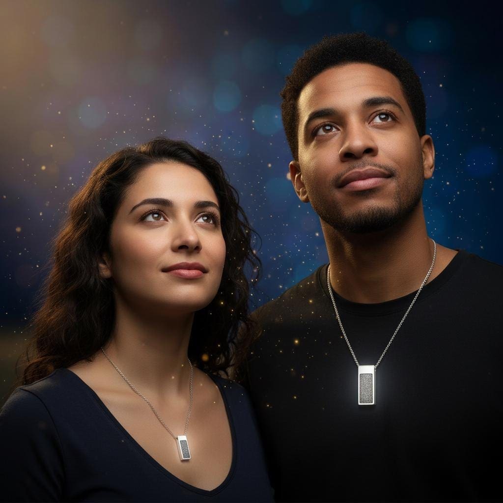 Amulett Monolith S – Rechteckiges Amulett mit Meteoritenstaub, 925 Silber – Bild 6