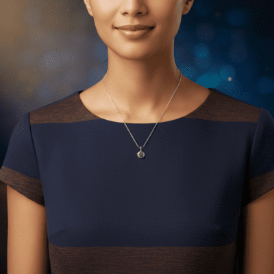 Anhänger Lyra – 8 mm, 925 Silber mit Meteoritenstaub